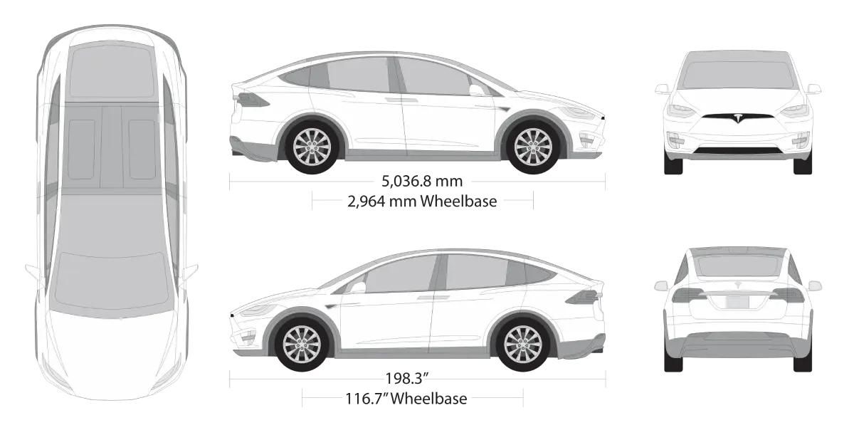 Tesla Model X 2021 - Vehicle Outline