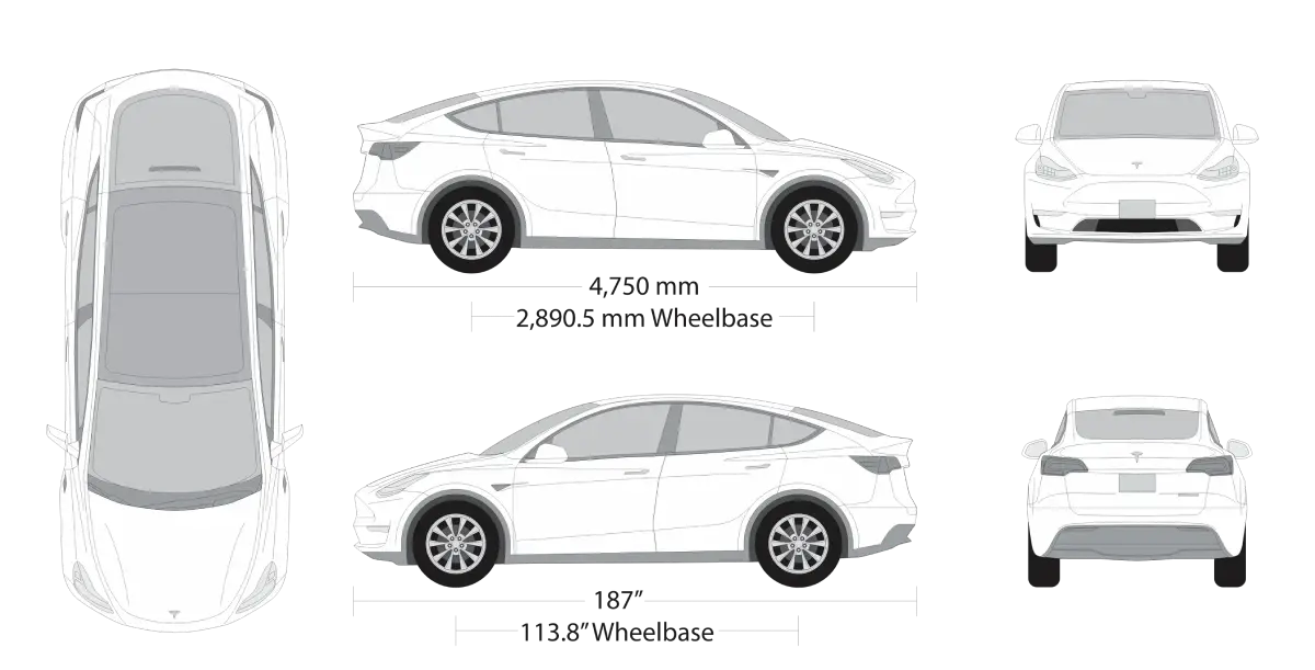 Tesla Model Y 2021 - Vehicle Outline